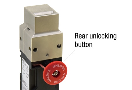 Rear unlocking button
